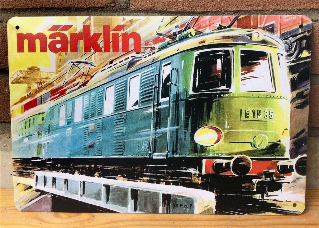 Prachtig MARKLIN Metalen Trein Reclame Bord Poster, Ophalen of Verzenden, Nieuw
