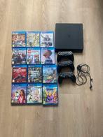 PS4 Slim 500GB + 3 Controllers + Games, Spelcomputers en Games, Spelcomputers | Sony PlayStation 4, Ophalen of Verzenden, Met 3 controllers of meer