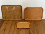3 vintage lichthouten dienbladen Silva Zweden, Huis en Inrichting, Ophalen of Verzenden, Gebruikt, Rechthoekig, Hout