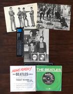 Oude The Beatles 3 GROTE Fotoplaten en 2 Singles, Ophalen of Verzenden, Zo goed als nieuw