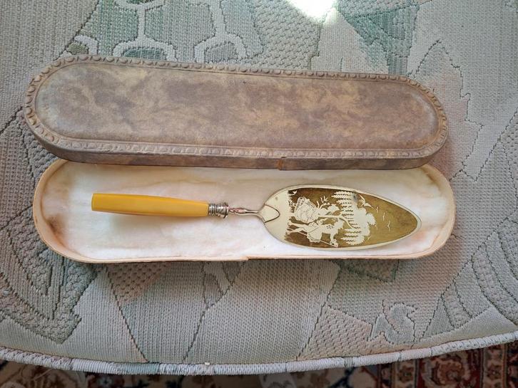 Vintage Taartschep in Doos, Antiek en Kunst, Antiek | Bestek, Ophalen