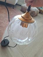 Lamp glazen bol zwart goud, Ophalen, Zo goed als nieuw, E27 (groot), Led-lamp