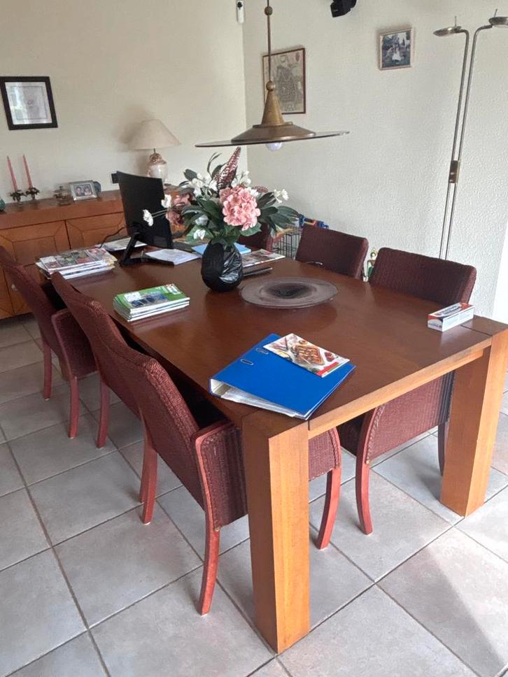 Houten eettafel - 3 meter lang, Huis en Inrichting, Tafels | Eettafels, Gebruikt, 50 tot 100 cm, 200 cm of meer, Vijf personen of meer