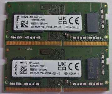 16GB DDR4 2x 8GB PC4-25600 3200MHz Kingston Sodimm 2333 2333 beschikbaar voor biedingen