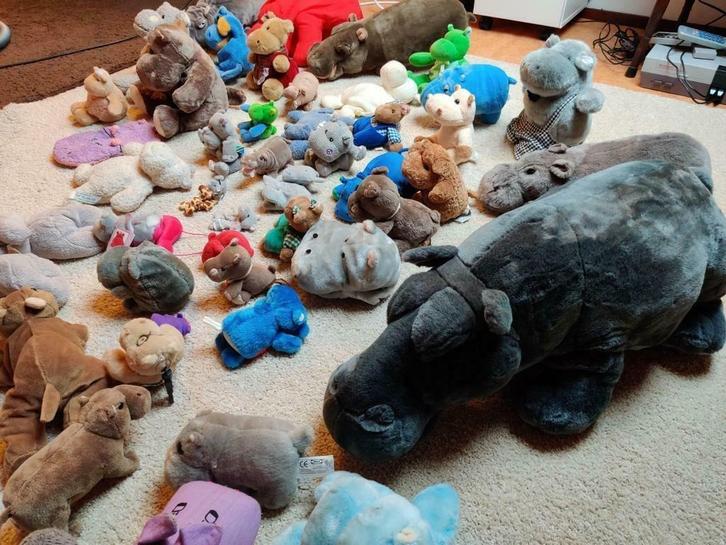 Verzameling Nijlpaard knuffels, Kinderen en Baby's, Speelgoed | Knuffels en Pluche, Nieuw, Overige typen, Ophalen of Verzenden