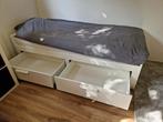 IKEA Brimnes 2-pers uitschuifbed (2 lades), Huis en Inrichting, Ophalen, Wit, Tweepersoons, Zo goed als nieuw