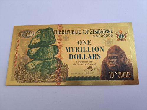 BILJET -ZIMBABWE - GOUDFOLIE-1 MIRILILION DOLLARS (232), Postzegels en Munten, Bankbiljetten | Afrika, Los biljet, Zimbabwe, Ophalen of Verzenden