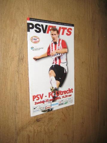 psv flits psv - fc utrecht 2003 (programmaboekje) beschikbaar voor biedingen