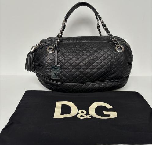 D&G DOLCE & GABBANA LILY GLAM Zwart oval hand/schouder tas, Sieraden, Tassen en Uiterlijk, Tassen | Damestassen, Zo goed als nieuw
