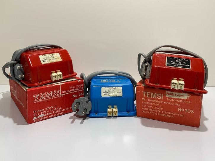 TEMSI: set van 3x Trafo no.3  voor racebanen, Kinderen en Baby's, Speelgoed | Racebanen, Gebruikt, Elektrisch, Overige merken