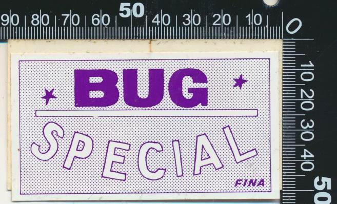 Sticker: Fina - Bug Special, Verzamelen, Stickers, Zo goed als nieuw, Auto of Motor, Ophalen of Verzenden