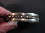 Armband met gedraaid middenstuk antiek zilver. 2116, Ophalen of Verzenden, Zilver