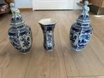 3 delfst blauwe vazen vintage, Antiek en Kunst, Antiek | Keramiek en Aardewerk, Ophalen