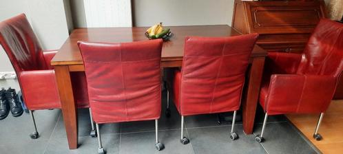 eettafel met stoelen, Huis en Inrichting, Tafels | Eettafels, Zo goed als nieuw, 50 tot 100 cm, 150 tot 200 cm, Vijf personen of meer