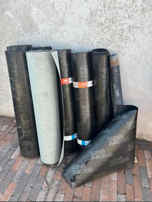 Dakleer 7 rollen, Doe-het-zelf en Verbouw, Dakpannen en Dakbedekking, Zo goed als nieuw, Dakleer, Overige materialen, Zwart, 15 m² of meer