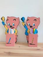 Set van 2 handgemaakte houten pennenbakjes Porky Pig, Ophalen of Verzenden, Nieuw