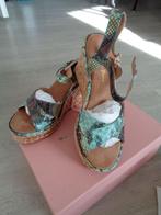 Alma & Pena snake wedges, sandalen leer snake 39 Nieuw, Alma & Pena, Blauw, Nieuw, Ophalen of Verzenden