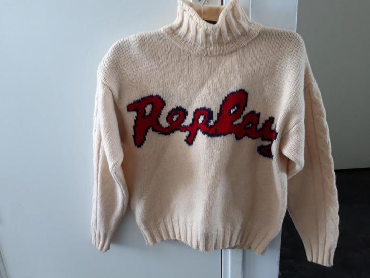Replay Coltrui / 100% Shetland Wool Winter Trui., Kleding | Heren, Truien en Vesten, Zo goed als nieuw, Maat 52/54 (L), Beige