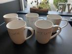 5 Riviera Maison mokken Café Latte, Huis en Inrichting, Keuken | Servies, Ophalen of Verzenden, Zo goed als nieuw, Overige stijlen