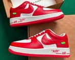 Nike x Louis Vuitton Air Force 1 - Rood/Wit - Maat 44.5, Kleding | Heren, Overige kleuren, Nieuw, Ophalen of Verzenden, Sneakers of Gympen