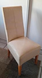 Kleurige lederen stoelen met eiken poten, Huis en Inrichting, Gebruikt, Overige kleuren, Ophalen of Verzenden, Modern