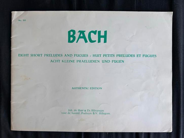 Bach - 8 Preludes & Fugues - Joh. de Heer, Muziek en Instrumenten, Bladmuziek, Gebruikt, Artiest of Componist, Klassiek, Orgel