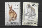 Barbados 1989 postfris dieren aap haas, Verzenden, Postfris, Midden-Amerika