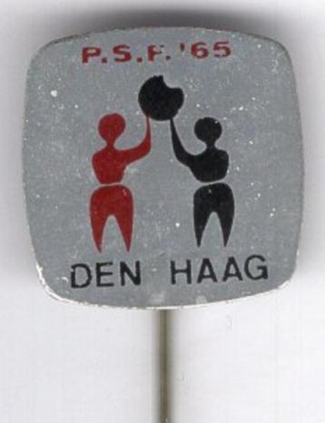 P.S.F. '65 Den Haag blik handbal speldje ( Y_133 ) beschikbaar voor biedingen