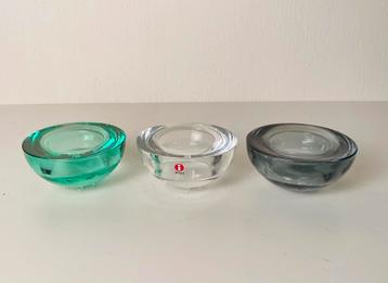 Iittala Finland glazen waxinelicht-houders Ballo (3) beschikbaar voor biedingen