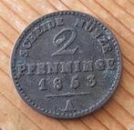 Duitsland Pruissen 2 pfennig 1853 A, Ophalen of Verzenden, Duitsland, Losse munt