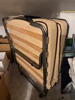 Opklapbare logeerbed (2x), Bruin, Ophalen of Verzenden, Zo goed als nieuw, 200 cm