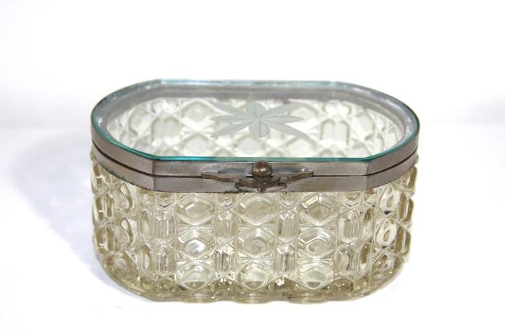 Kristallen doosje voor theelepels/kristallen boudoir doosje, Antiek en Kunst, Antiek | Glas en Kristal, Ophalen