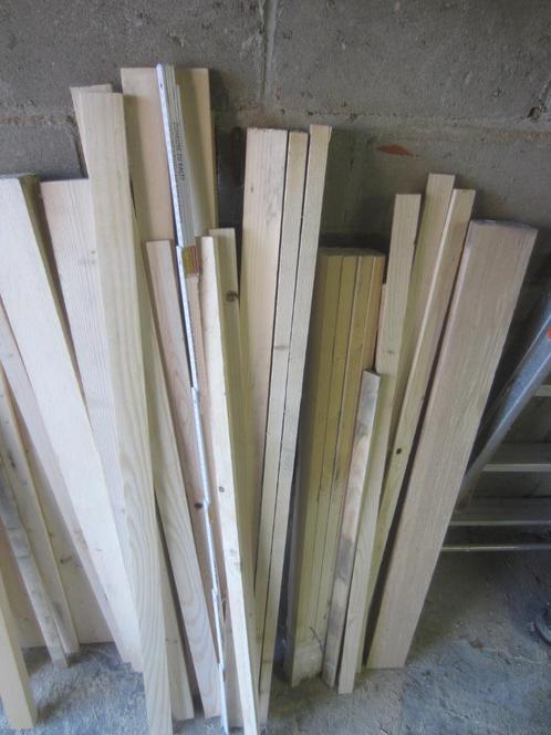Restanten geschaafde vurenhouten balken, latten en planken, Doe-het-zelf en Verbouw, Hout en Planken, Nieuw, Balk, Vuren, Minder dan 200 cm