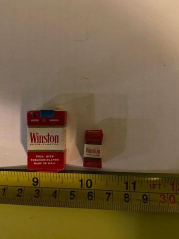 Vintage Winston mini cigaretpakjes + aansteker brandblusser beschikbaar voor biedingen