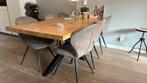 6 Taupe Stoelen - Gebruikt, Huis en Inrichting, Stoelen, Ophalen, Gebruikt, Metaal, Grijs