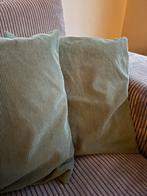 Groene Rib Kussenhoes 45x45 - Met Kussens, Ophalen, Zo goed als nieuw, Groen, Vierkant