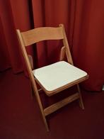 Vintage klapstoel met skai leren zitting, Ophalen, Gebruikt, Zwart, Eén