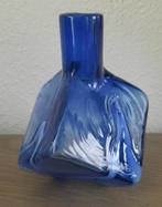 kubus vaas van blauw glas, Ophalen of Verzenden