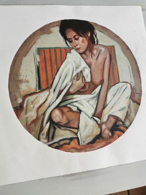 Origineel werk van Nico Vrielink  Gesigneerd  betreft een ze, Antiek en Kunst, Kunst | Schilderijen | Klassiek, Ophalen