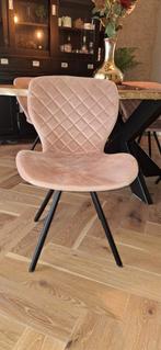 4 Roze Eetkamerstoelen met Zwarte Poten, Huis en Inrichting, Ophalen of Verzenden