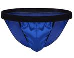 Blauwe satijnen slip / heren onderbroek glimmende M L XL, Verzenden, Blauw, Slip