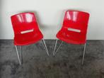 2 Rode IKEA Snile stoelen Svante Schnöblom stapelbaar, Huis en Inrichting, Stoelen, Twee, Kunststof, Vintage, Zo goed als nieuw