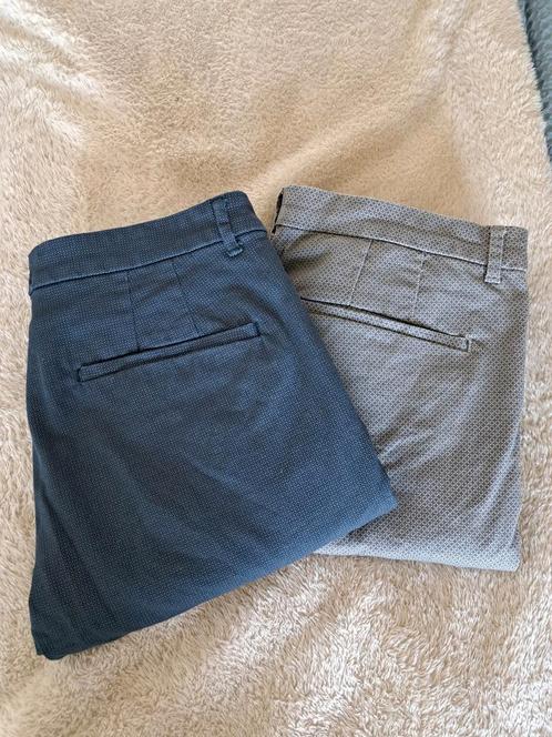 WE Broek – Grijs & Blauw met Subtiel Werkje –Maat W34 L32, Kleding | Heren, Broeken en Pantalons, Gedragen, Maat 48/50 (M), Blauw
