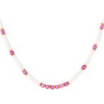 Kralen ketting wit roze my jewellery goud beach, Ophalen of Verzenden, Nieuw, Roze