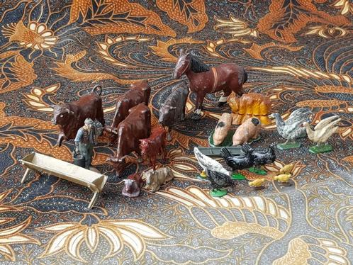 Mooi oud antiek Engels 25 delig boerderij speelgoed van tin., Antiek en Kunst, Antiek | Speelgoed, Ophalen of Verzenden