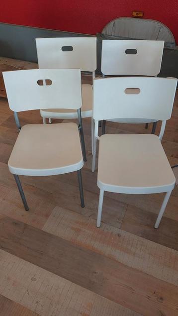 4x Ikea Herman Eetstoelen - Wit beschikbaar voor biedingen