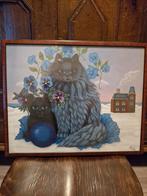 Schilderij: Katten met bloemen, Antiek en Kunst, Kunst | Schilderijen | Klassiek, Ophalen
