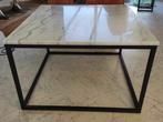 Salontafel echt marmer met metaal puntgaaf 75 x 75 x 48 cm, Ophalen, 50 tot 100 cm, Vierkant, 50 tot 100 cm