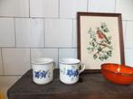 vintage kopjes bekers, bloemen handgeschilderd, urban jungle, Ophalen of Verzenden