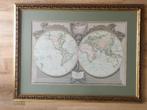 Wereldkaart naar routes van kapitein Cook afdr. gravure 1794, Antiek en Kunst, Ophalen